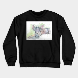 Reclining pig Crewneck Sweatshirt